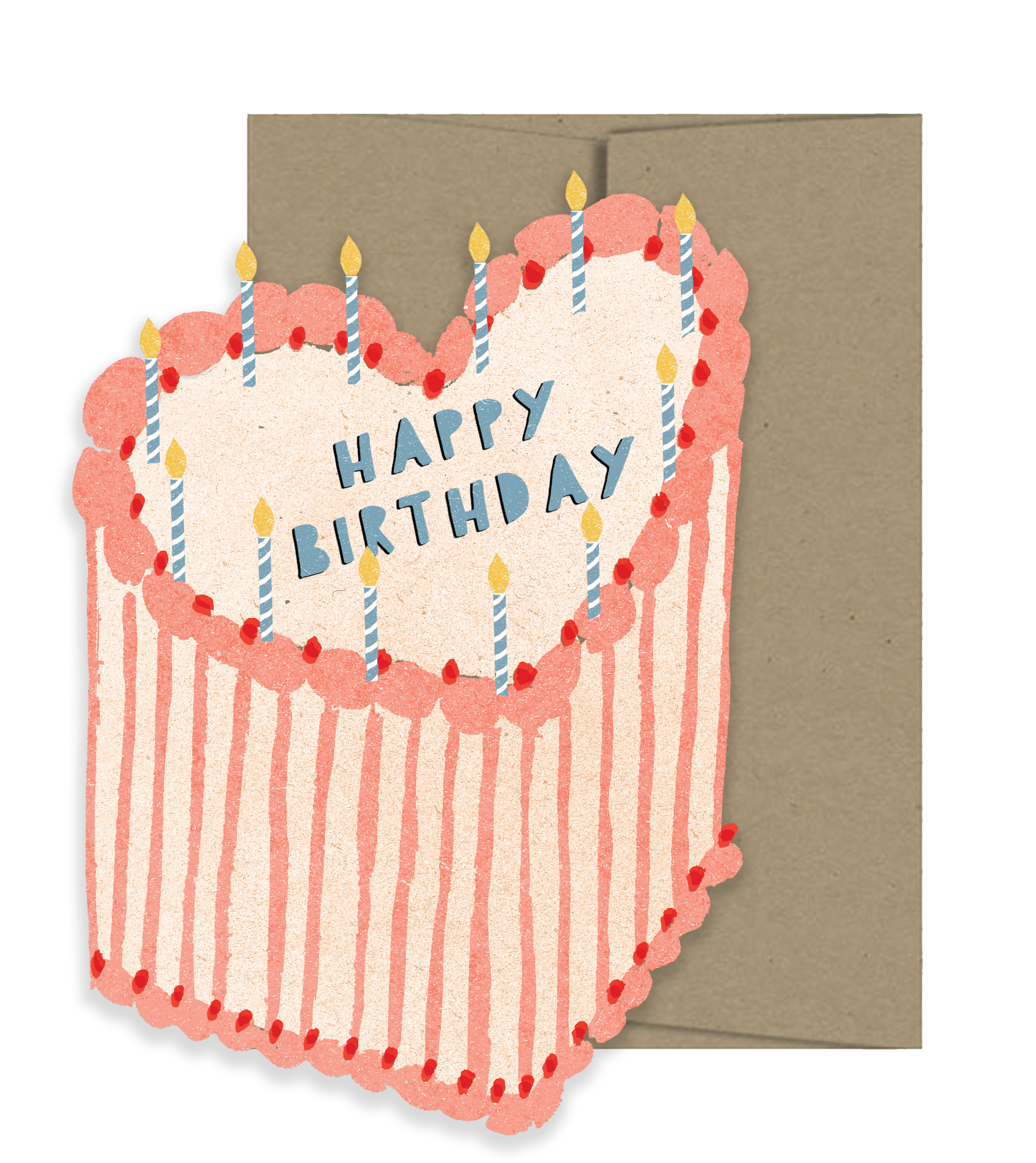 Heart Cake Birthday Collection - Die Cut Card